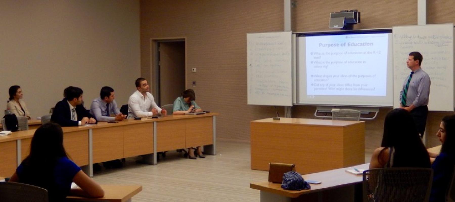 Dr. Wawrzynski faciltating class discussion